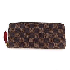 Louis Vuitton Portefeuille Clemence Damier Zip Wallet Cerise Red